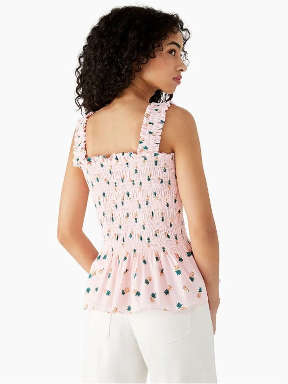 KATE SPADE | Pink Pineapple Smock Shirt XL